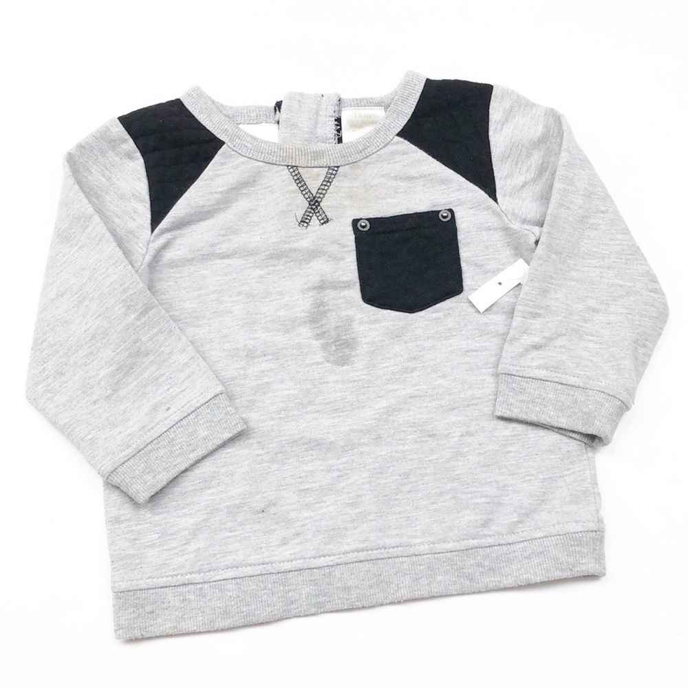 Kardashian Kids gray/black quilted baby sweater
